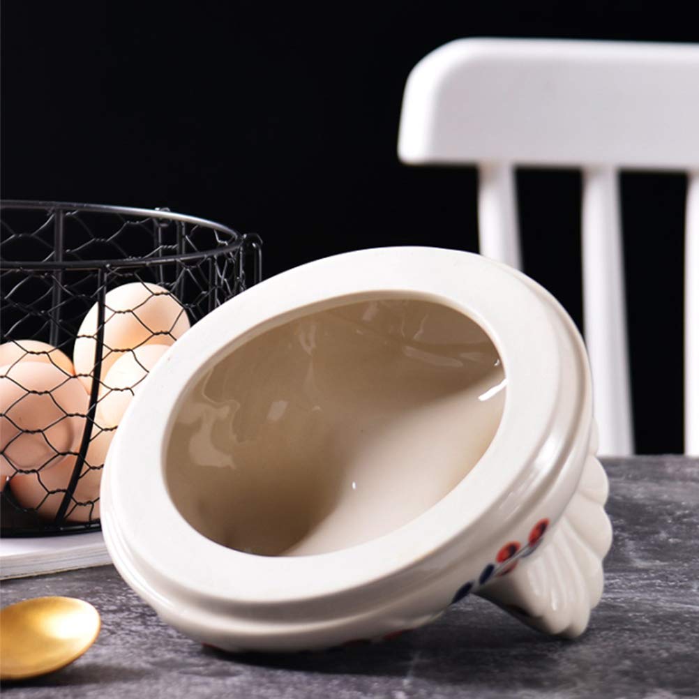 Cesta para huevos de alambre, cesta redonda de metal con cubierta en forma de gallina, cesta de recolección de huevos para huevos frescos (Negro)