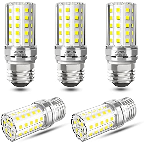 JIUYUAN E27 LED Mais Glühbirnen 5 Stück LED E27 Lampen 10W Kaltweiß 6000K 1000LM E27 Led Birnen ersatz 80W Glühlampe Energiesparlampe E27 Mais Birne Nicht Dimmbar Cover