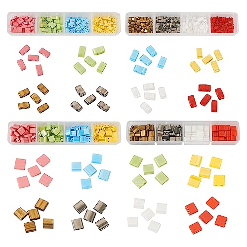 Cuentas espaciadoras cuadradas y rectangulares de cristal para hacer joyas de moda 2