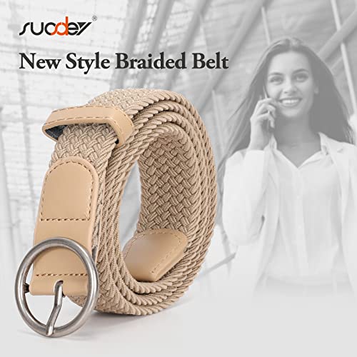 Suosdey Braided Belt Elastic Stretch Woven Belts For Women Men Golf Canvas Fabric Belt #TOP7