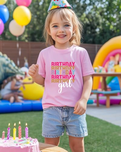 Birthday Girl Shirt Girls Birthday Gift for 2nd 3rd 4th 5th 6th 7th 8th Toddler Clothes Short Sleeve Cotton T-Shirt2