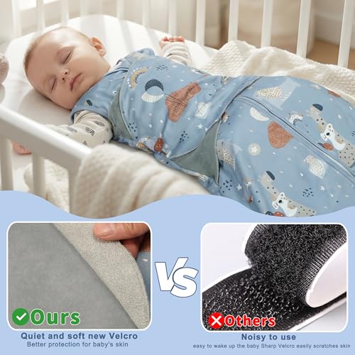 Image of GUNTAIL Newborn Sleep Sack Baby Swaddle,3-Way Adjustable Wearable Blanket,100% Rayon Cotton Swaddling sleeping bag (Rainbow & Giraffe, 0-3 Months)