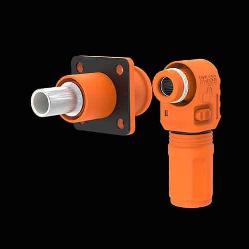 Miniatura 2 de 1 juego de conectores de almacenamiento de energía de batería, 150 A 35 mm de alta corriente, terminal de enchufe rápido naranja en ángulo recto,
