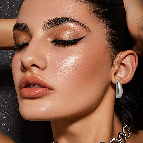 Poxtex Sterling Silver Earrings For Women, 925 Silver Plated Teardrop Hypoallergenic Lightweight Earrings, Waterproof Drop Earrings For Girlbottega Earring Dupes For Women Trendy #TOP3