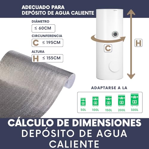 Miniatura 7 de Aislamiento Para Termos Eléctricos Hasta 300l Kit Completo Con Cinta Adhesiva Doble Cara Y Aluminio Reduce Las Pérdidas De Calor Y Ahorra Energía