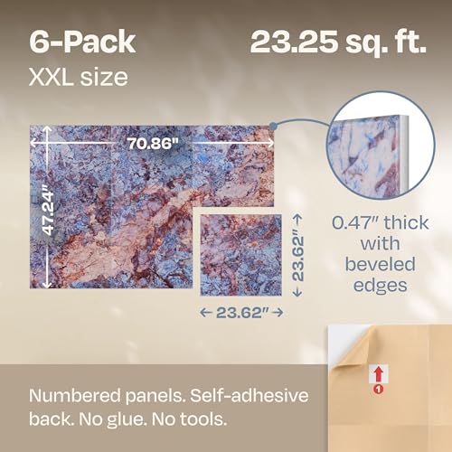 Image of XL Acoustic Wall Panels 6-Pack Decorative Acoustic Panels High Density Sound Absorbing Wall Art 70.86X47.24 Inches with Self-adhesive for Studio Home and Office - Sonic Orbit