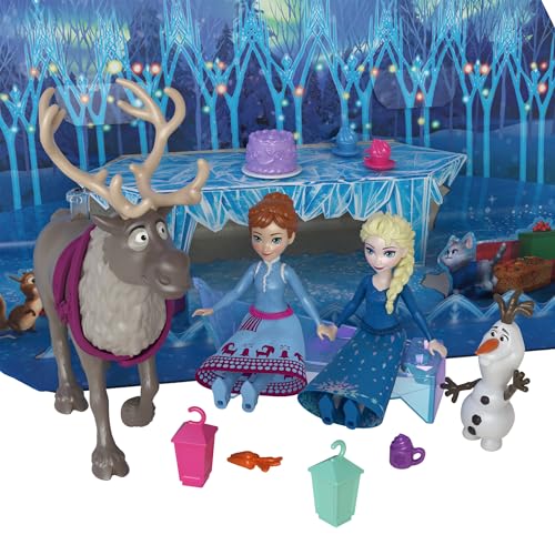 Image of Mattel Disney Frozen Toys, Anna & Elsa Small Doll Advent Calendar with 2 Friend Figures, Moldable Sand & 24 Play Pieces, Inspired by Olaf's Frozen Adventure​​​​