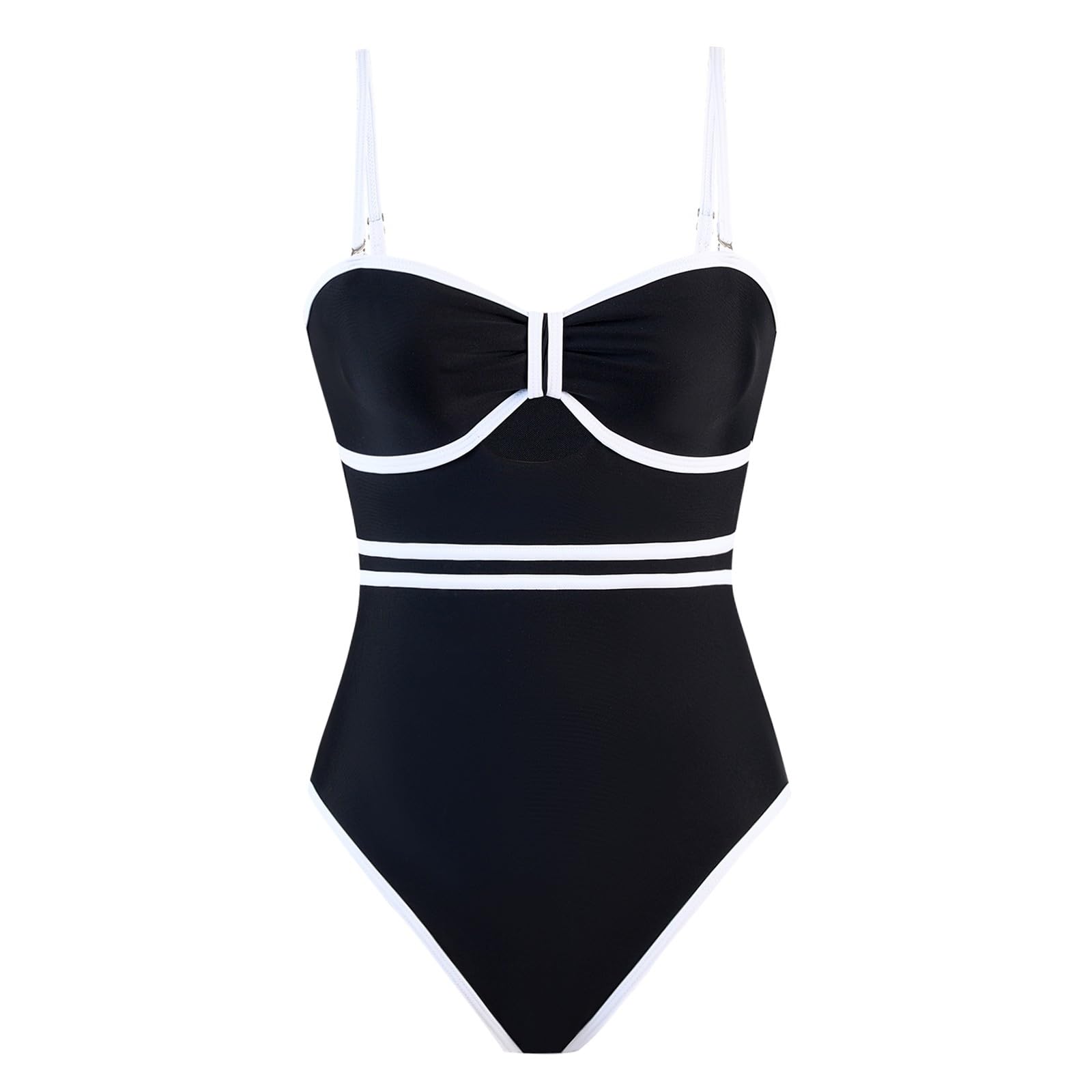 Traje de Baño de Dos Piezas para Mujer con Detalle de Falda Transparente y Diseño Elegante