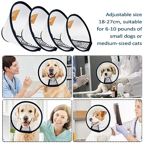 Mesybveo 2 Stück Schutzhalsbänder für Hunde und Katze, verstellbare Kegelform, Elisabethanisches Hundehalsband aus Kunststoff, Beißschutz