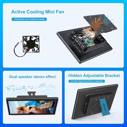 Image of 10.1 Inch Touchscreen for Raspberry Pi,1280 * 800,HDMI USB-C(Dark) | 5-point touch,Quick response,Dual-Speaker,16:10,178viewing angle,400nits,1500:1,VESA,72%NTSC,IPS