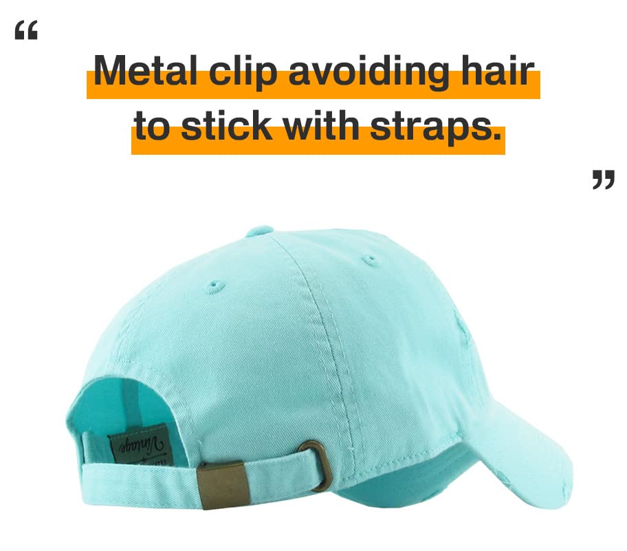 Image of KBETHOS Vintage Washed Distressed Cotton Dad Hat Baseball Cap Adjustable Polo Trucker Unisex Style Headwear