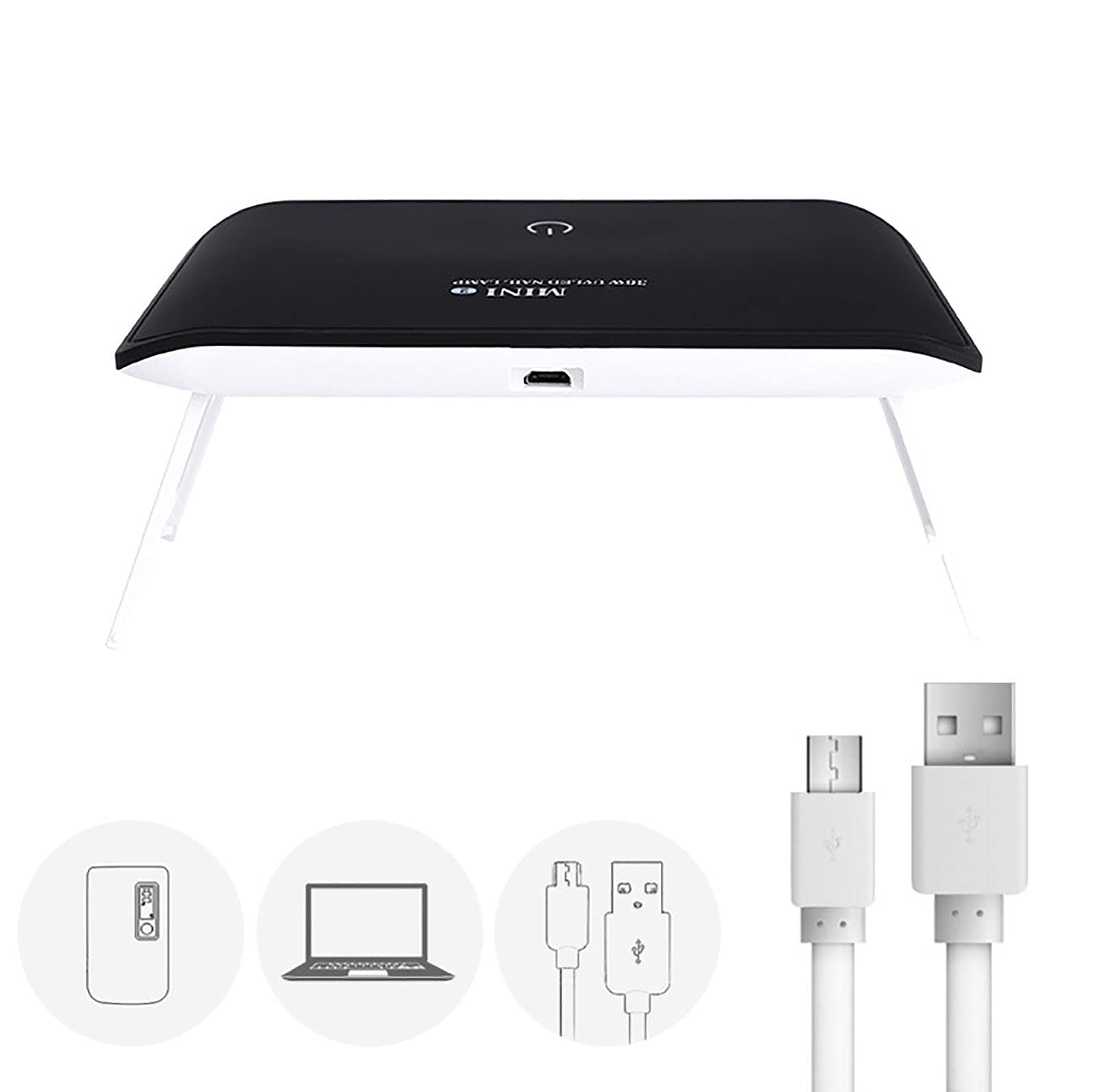 Secador de Uñas con Pantalla Táctil Plegable Lámpara UV Portátil de 36W Lámparas en Forma de Arco de Esmalte de Uñas para Herramientas de Manicura de Arte de Uñas USB