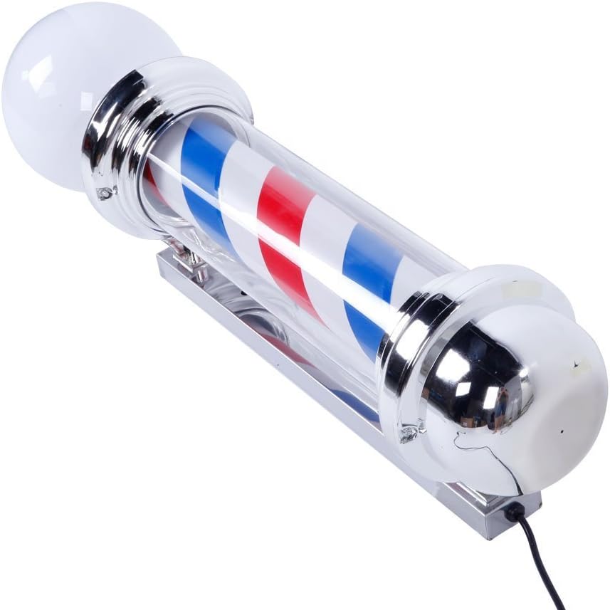 mefeir 2 Packs 32'' LED Barber Pole Light Classic Style,Hair Salon Barber Shop Open Sign,Rotating Red White Blue LED Strips,IP44 Waterproof Save Energy