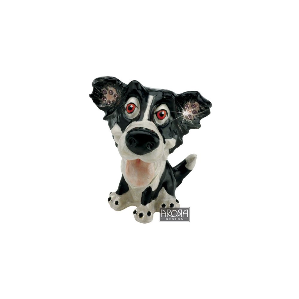 Arora Design Little Paws Silver/Gold Little Paws Miniatures Trinket Box - Gyp The Border Collie