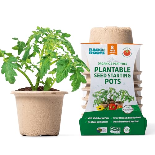 Back to The Roots Organic & PLANTABLE 4.25 Wide Seed Starting POTS (8 CT)
