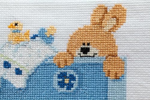 Image of Aida Cloth 14 Count Cross Stitch Fabric,19x28inch (14CT, White)