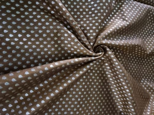 Brocart de soie doré métallisé de 112 cm tissu marron BRO812 au mètre