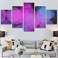 SIGNWIN 5 Panel Canvas Wall Art Abstract Colorful Hallway Industrial Lights Modern Artwork for Home Decorations Ready to Hang - 60