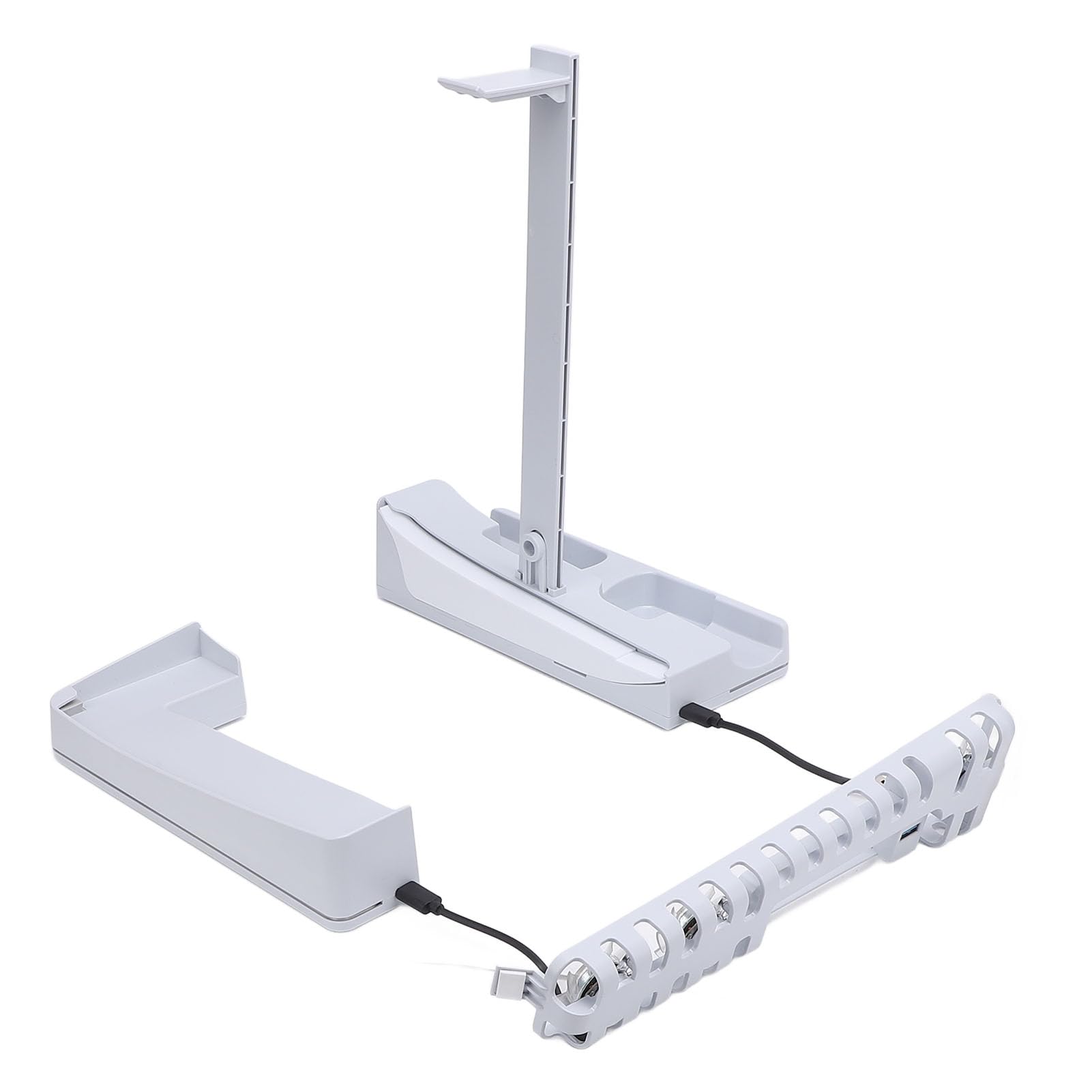 Zunate Ventilador de Soporte de Refrigeración para Consola con Cargador Rápido, Luz RGB, 3 Velocidades Ajustables para Controladores Digitales Delgados