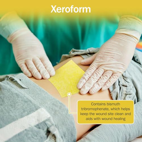 Xeroform Petrolatum Dressing 4x4-25 Gasas de Petrolato Estériles - Banda de Gasa Oclusiva para Cuidado de Heridas - Envuelto Individualmente, Absorbente, No Adhesivo y Libre de Látex miniatura 4