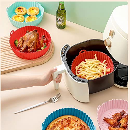 2 Pack Forros de silicone Air Fryer | Panela de silicone reutilizável Air Fryer ​​​​de 7,5 polegadas