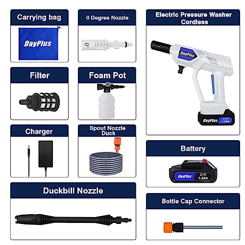 Cordless High Pressure Washer,Portable Handheld Car Cleaning Machine With 1500Mah Battery,Fast Charger And High Pressure Nozzle Included,High Power Cleaner For Washing Cars, Fences, Patio, Furniture #TOP5