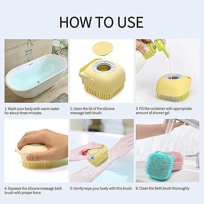 Generic Silicone Body Scrubber with Shower Gel Dispenser, 1 Count - Image 7