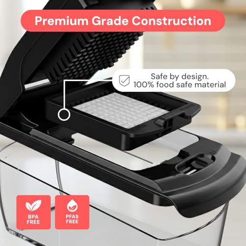 Fullstar Vegetable Chopper & Cutter - Slicer Dicer Spiralizer with Container for Food Veg Onion Cucumber Tomato Salad Potato French Fry - Kitchen Gadgets & Accessories (PRO 4-in-1, Black) - Image 6
