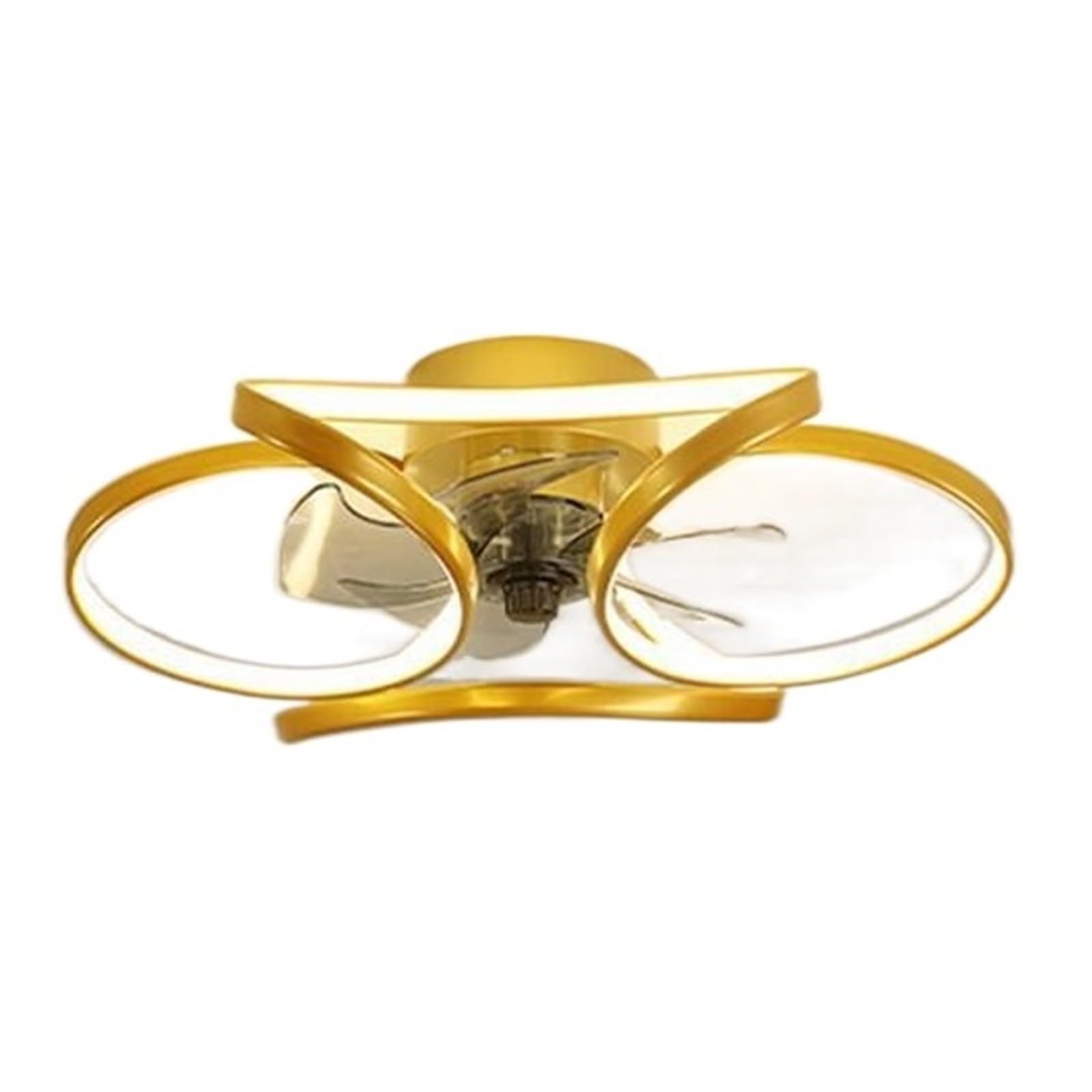 TRDEWR Led Ceiling Fans Chandelier Bedroom Living Room Nordic Macaron Invisible Fan Light APP Remote Control Ceiling Fans Good Light and Shadow Effects(Gold Color 55CM)