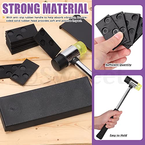 Swpeet Laminat 33Pcs Laminatfußboden-Installationssatz, einschließlich Hochleistungs-Doppelgesicht-Hammer mit rutschfestem, weichem Griff, verbesserte Zugstange Tapping-Block und 30Pcs Abstandshalter