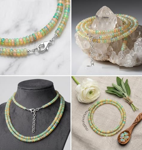 Image of Natural Rainbow Gemstone Beaded Necklace for Women | Healing Crystal Stone Jewelry | Handmade Trendy Necklace Gift for Women & Girls