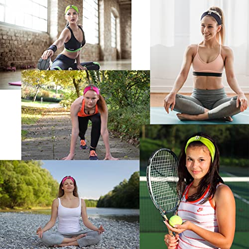 Studded Cotton Headbands,Women Yoga Working Out Travel Running Gym Head Band,Biker Chick Headwear(14#, Black And Rose Red) #TOP2