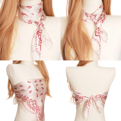 27.5" Satin Scarf - Silk Like Medium Square Neckerchief Scarf for Women | Silky Head Scarf Bandanas Lightweight4