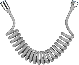 Specule Ultra Flexible Shower Hose Pipe | Multipurpose Jet Spray Tube for Hand Shower & Health Faucet | Durable Spring Tube Design | Grey | 38.1 x 5.1 cm