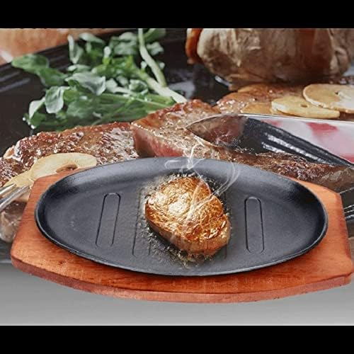 Miniatura 2 de CZDYUF - Sartén antiadherente de hierro fundido de 3 tamaños con base de madera utensilios de cocina para el hogar tamaño  93 x 59in