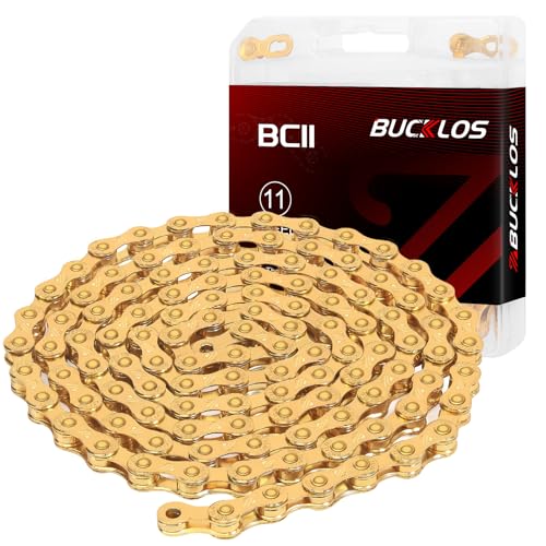 BUCKLOS 8/9/10/11/12 Speed Bike Chain for Shimano SRAM, Silver/Gold