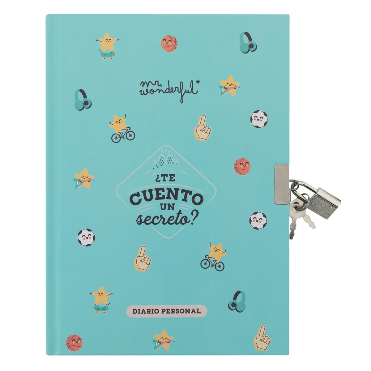 Mr. Wonderful - Diario personal - ¿Te cuento un secreto? - Diario con Candado y 2 Llaves - Incluye 224 páginas