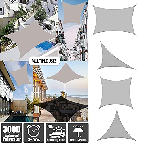 Voile d'ombrage triangulaire imperméable pour terrasse extérieure gris - 2