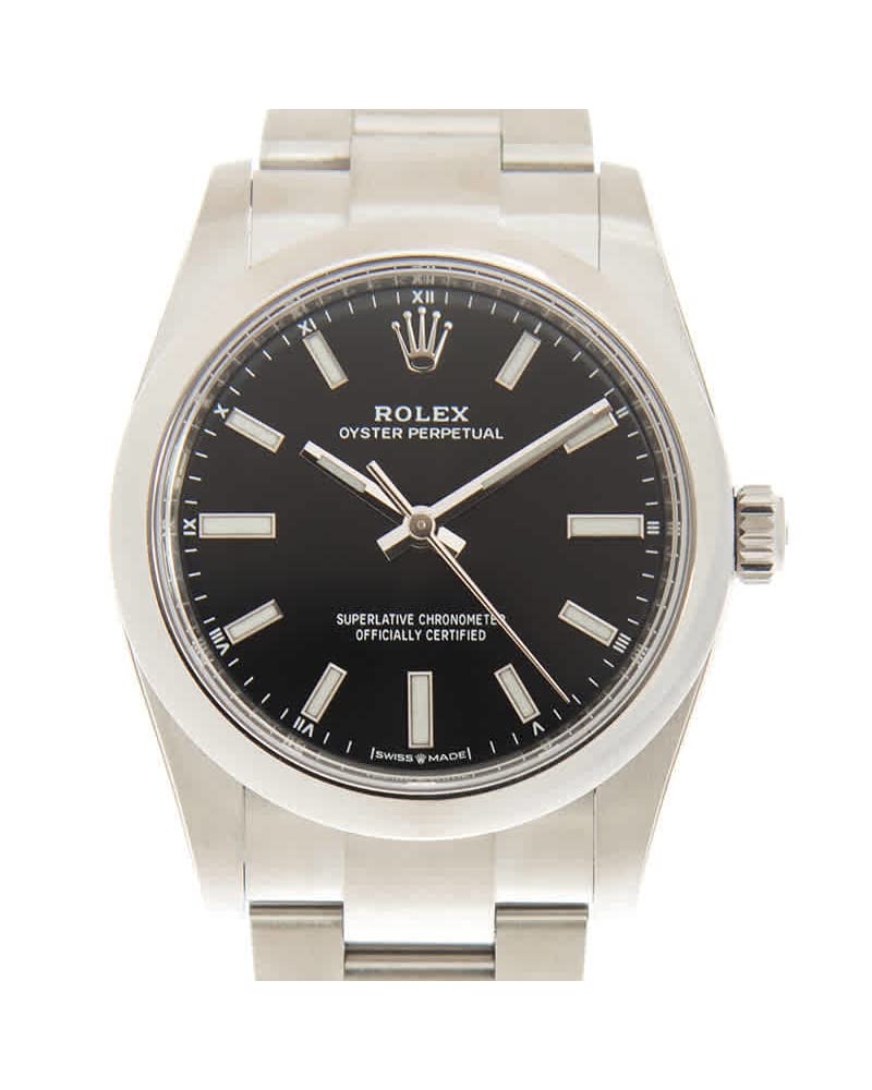 RolexOyster Perpetual 34 Automatic Chronometer Black Dial Ladies Watch 124200BKSO