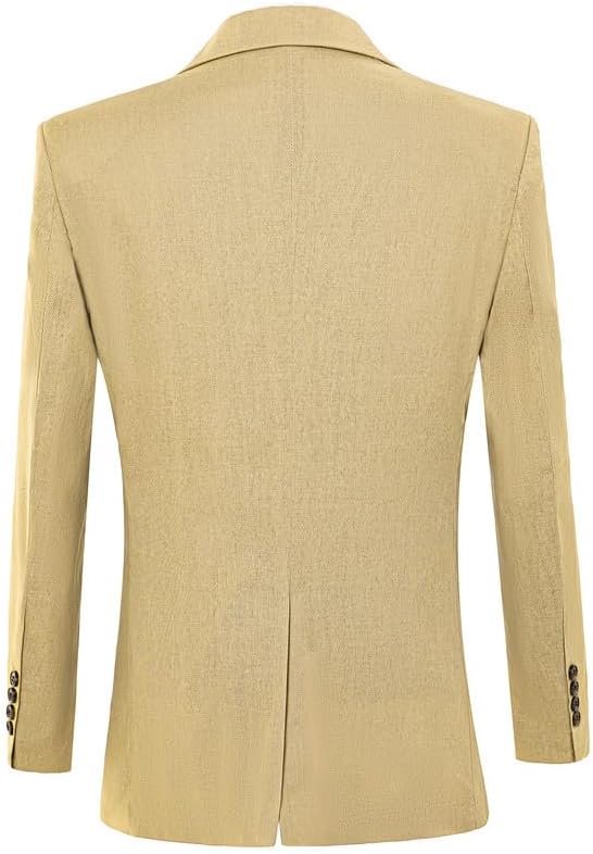 HBDesign Men's Linen Jacket Breathable Summer Top Slim Fit Solid Colors Collection Wrinkle Resistant Lightweight S-5XL