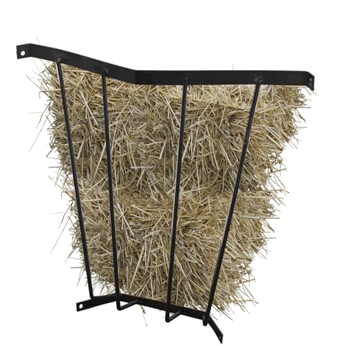 Corner Hay Rack Wall Mounted 23.3 x 13.2 x 21.7In Hay Rack for Farm Indoor and Outdoor Use Carbon Steel Hay Feeder Blanket Holder for Horses and Goats