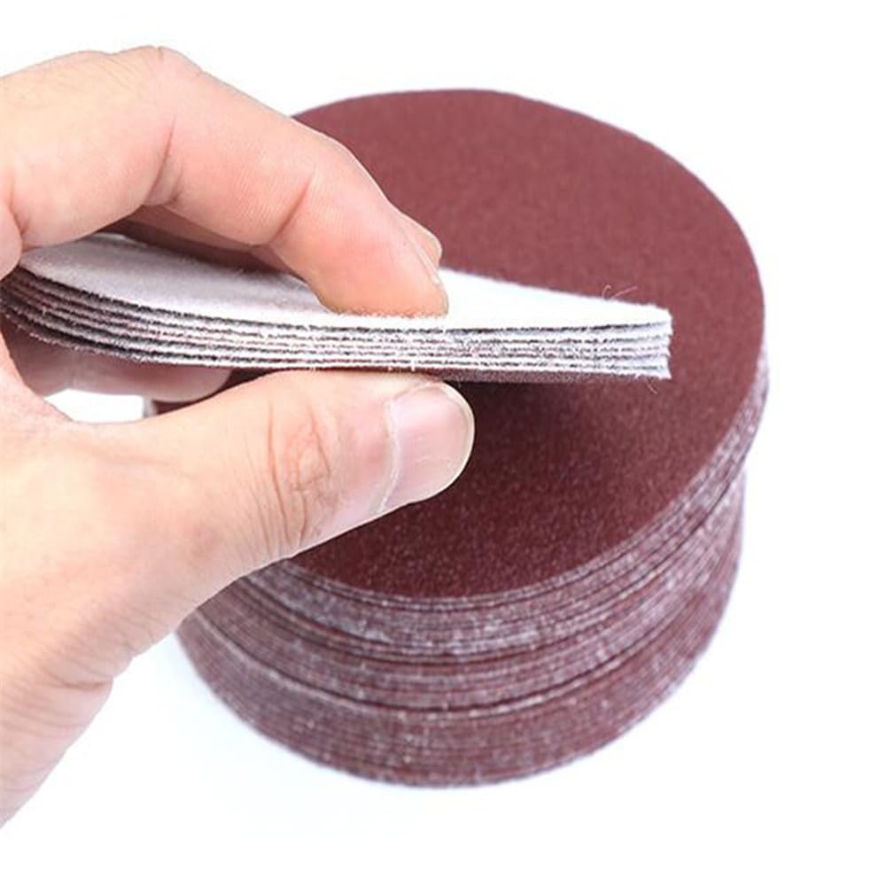 100 szt. 4 cale 100mm okrągły papier ścierny arkusze ścierne ziarno 80/320/400/600/800/1000 tarcza szlifierska z pętelką do szlifierki, 1500