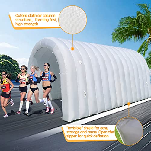 Image of OZIS Inflatable Tunnel Sports Tunnel Entrance with Installed Blower Inflatable Tunnel Tent for Business Advertising Event Exhibition Promotion,Street,Shop,Supermarket,School(White, 16x10x10ft)