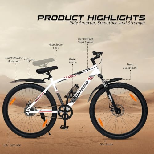 Image of VESCO Leopard 29T MTB Cycle for Men | Suspension, Disc Brakes | Dual Disc Breaks | Front Suspension | Threadless Alloy Handle