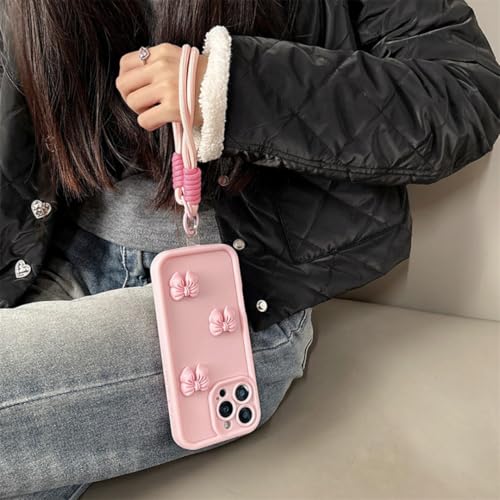 Coque silicone rose avec cordon iPhone 11 texture douce anti-rayures - 2