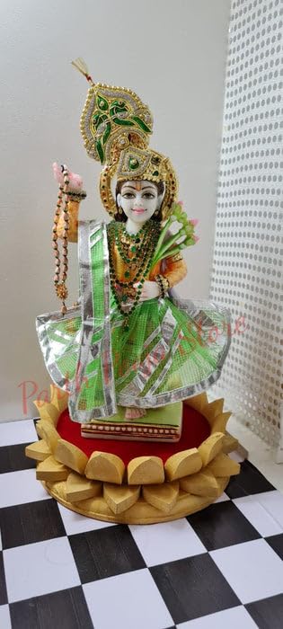 Image of Parth Pooja Wooden Lotus Kamal Aasan-Where god Resides, Made of ShriParni Wood for Keeping Maha Meru Shri Yantra (2 Inch)