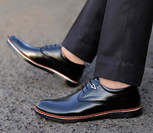 Image of Zixer Synthetic Leather Mens Formal Shoes || Office Formal Shoes Men Stylish|| Formal Shoes for Men Patent Leather Lace Up Party Formal Shoe