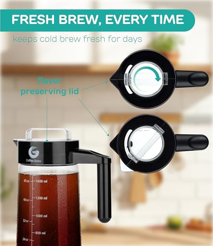 Image of Coffee Gator Cold-Brew Coffee Maker Kit with Scoop and Funnel