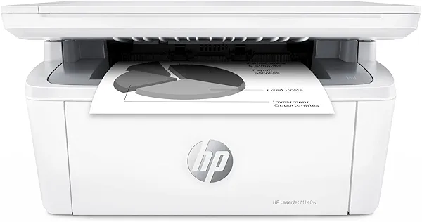 HP Laserjet MFP M140w Wireless Monochrome All-in-One Printer, Copier, Scanner, Phone, Tablet, for Home, Office Use, Easy Setup, Auto-On/Off Technology Compact White 7MD72F (Renewed)