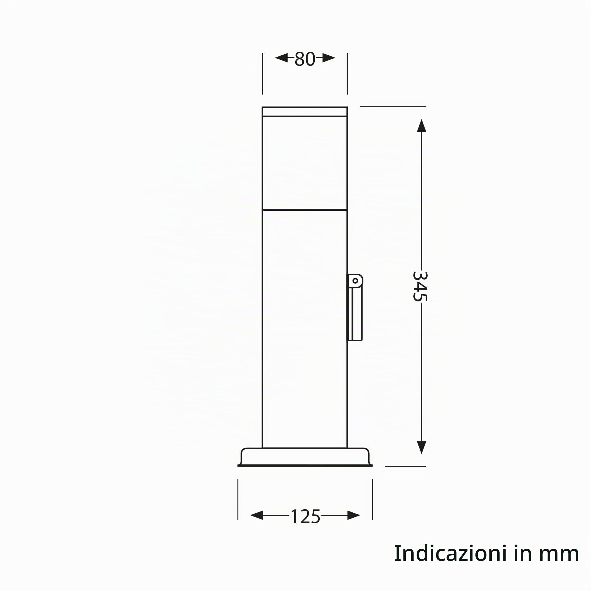 ledscom.de 3 lampade da vialetto/lampioni da marciapiede POLLY per esterni, IP44, 35 cm, antracite, 1 attacco G9 max. 10 W, presa di corrente